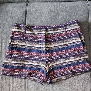 LOFT Blue and Pink Tailored Bermuda Shorts